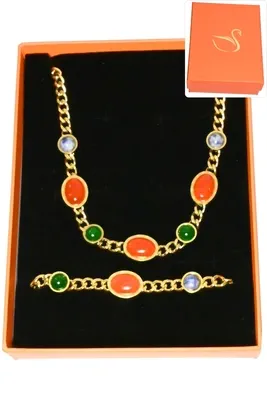 Coffret pierre  parure bijoux collection hervé aliex Or