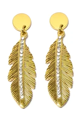 Boucle-d-oreille feuille de la vie Or