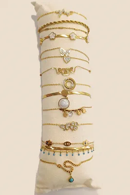 Bracelet lot de bracelet avec présentoire Or