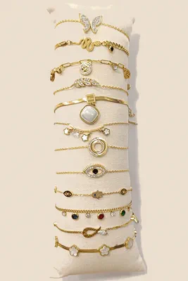 Bracelet lot de bracelet avec présentoire Or