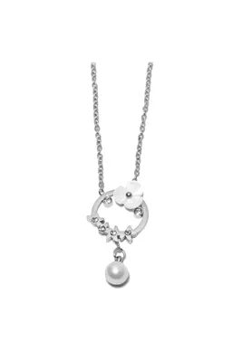 Pendentif fleur perle Argent 76DE14 