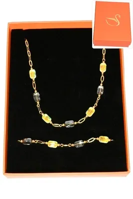 Coffret pierre minérale parure bijoux collection hervé aliex Or