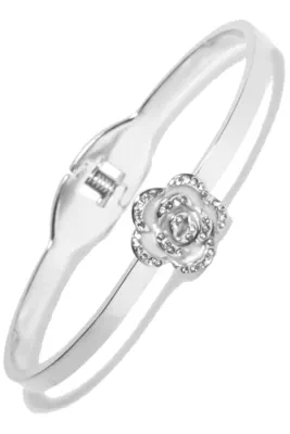 Jonc fleur Argent D4D4F3 
