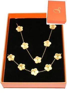 Coffret fleur parure bijoux collection privé aliex Or