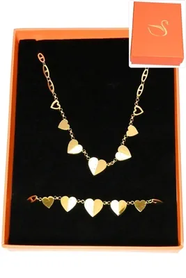 Coffret coeur parure bijoux collection privé aliex Or DFRGTY 