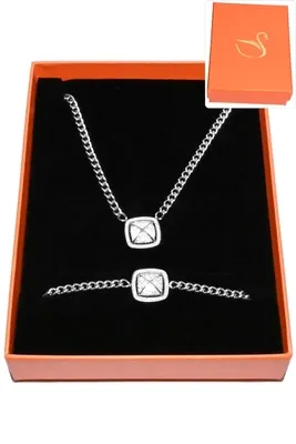 Coffret pyramide parure bijoux collection privé aliex Argent