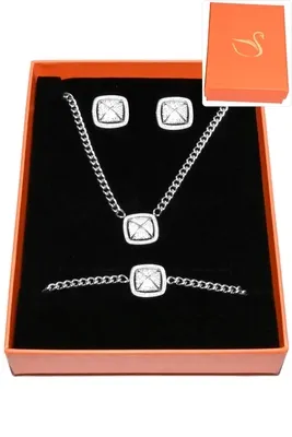 Coffret pyramide parure bijoux collection privé aliex Argent