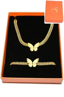 Coffret papillon parure bijoux collection hervé aliex Or