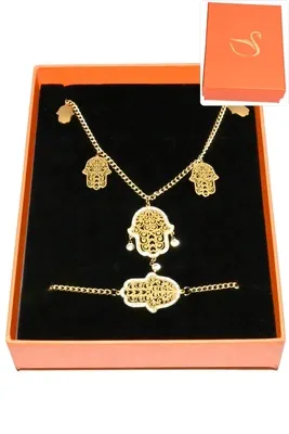Coffret main de Fatma parure bijoux collection hervé aliex Or
