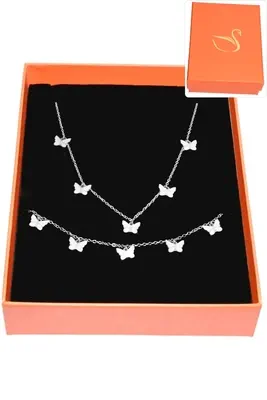 Coffret papillon parure bijoux collection hervé aliex Argent
