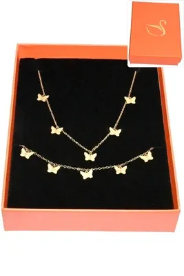 Coffret papillon parure bijoux collection hervé aliex Or