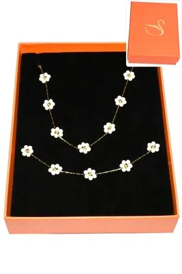 Coffret fleur parure bijoux collection hervé aliex Or