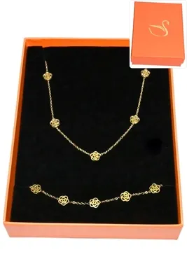 Coffret fleur parure bijoux collection hervé aliex Or
