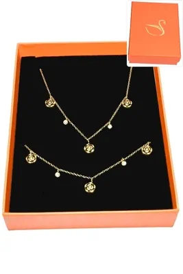 Coffret fleur parure bijoux collection hervé aliex Or