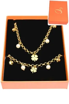 Coffret tréfle parure bijoux collection hervé aliex Or 76343C 