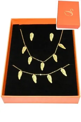 Coffret feuille de la vie parure bijoux collection hervé aliex Or