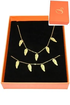 Coffret feuille de la vie parure bijoux collection hervé aliex Or
