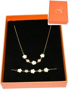 Coffret fleur parure bijoux collection hervé aliex Or