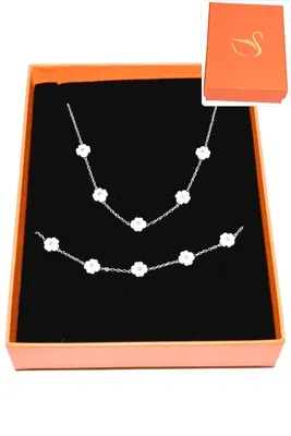 Coffret fleur parure bijoux collection hervé aliex Argent