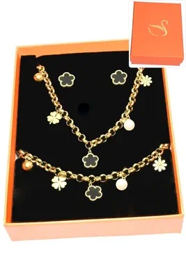 Coffret fleur parure bijoux collection hervé aliex Or C781BC 