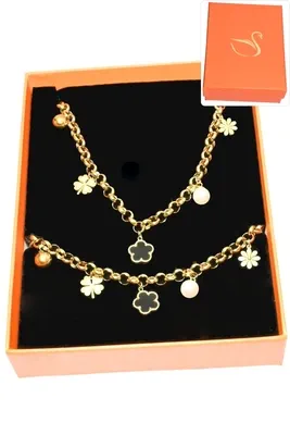Coffret fleur parure bijoux collection hervé aliex Or