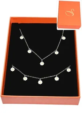 Coffret fleur parure bijoux collection hervé aliex Argent