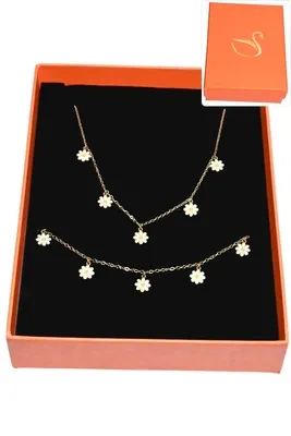 Coffret fleur parure bijoux collection hervé aliex Or