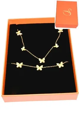 Coffret papillon parure bijoux collection hervé aliex Or