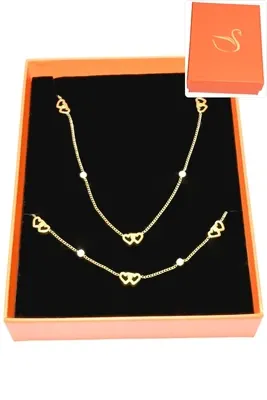 Coffret coeur parure bijoux collection hervé aliex Or