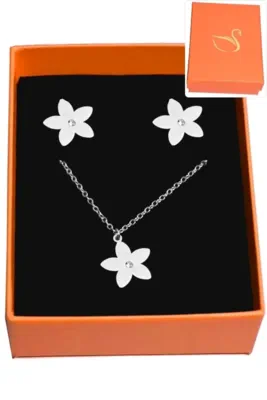 Coffret fleur parure bijoux collection hervé aliex Argent 5D0342 