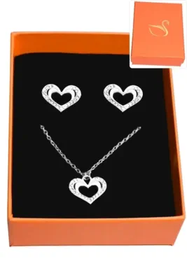 Coffret coeur parure bijoux collection hervé aliex Argent