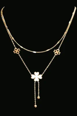Collier tréfle Or 7A2917 