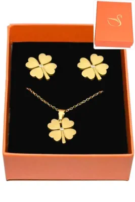 Coffret tréfle parure bijoux collection hervé aliex Or