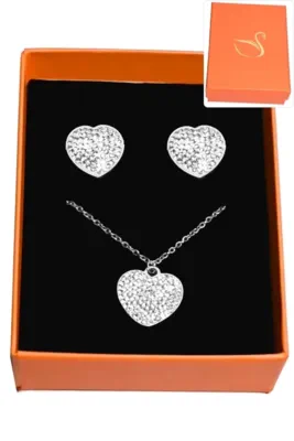 Coffret coeur parure bijoux collection hervé aliex Argent B2FB01 