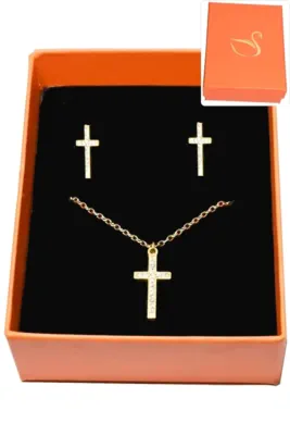 Coffret croix parure bijoux collection hervé aliex Or