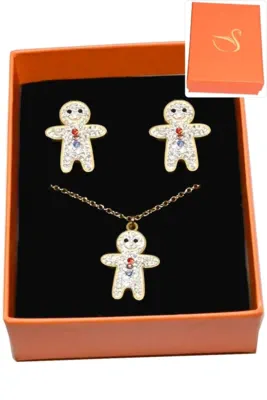 Coffret pain d'épice noël parure bijoux collection hervé aliex Or B6D3FB 