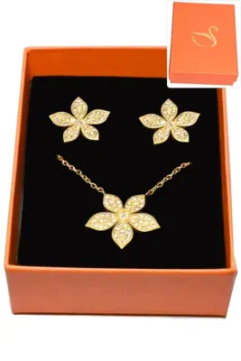 Coffret fleur parure bijoux collection hervé aliex Or