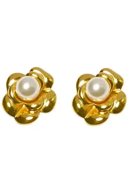 Boucle-d-oreille fleur Or