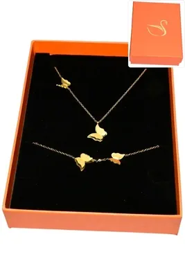 Coffret papillon parure bijoux collection hervé aliex Or