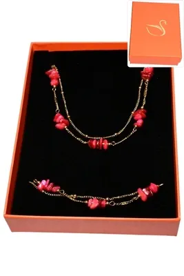 Coffret pierre parure bijoux collection hervé aliex Or
