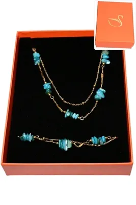 Coffret pierre parure bijoux collection hervé aliex Or