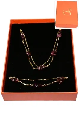 Coffret pierre parure bijoux collection hervé aliex Or