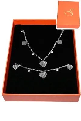Coffret coeur parure bijoux collection hervé aliex Argent