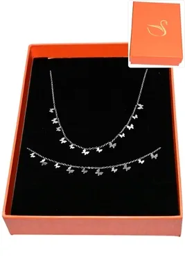 Coffret papillon parure bijoux collection hervé aliex Argent