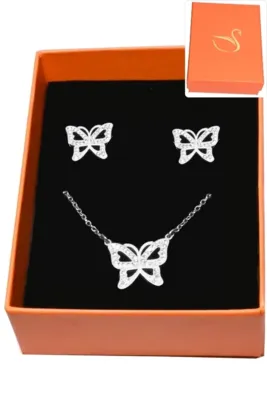 Coffret papillon parure bijoux collection hervé aliex Argent
