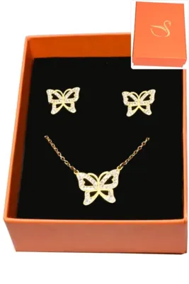 Coffret papillon parure bijoux collection hervé aliex Or