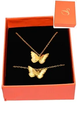 Coffret papillon parure bijoux collection hervé aliex Or