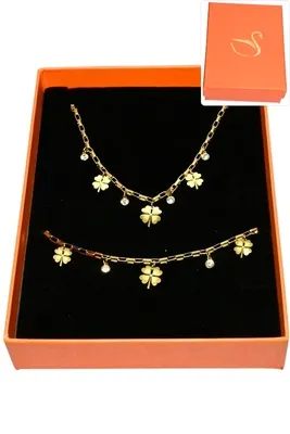 Coffret tréfle parure bijoux collection hervé aliex Or