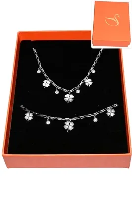 Coffret tréfle parure bijoux collection hervé aliex Argent
