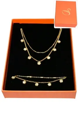 Coffret fleur parure bijoux collection hervé aliex Or
